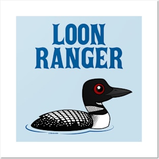 Funny Cartoon Loon Ranger Posters and Art